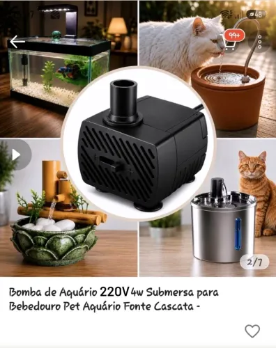 Bomba de agua para fontes e aquários 220v