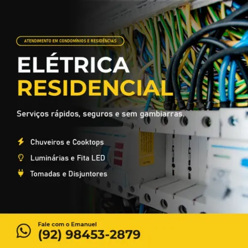 Eletricista Residencial: Instalação de Chuveiro, Cooktop, Luminárias e Tomadas