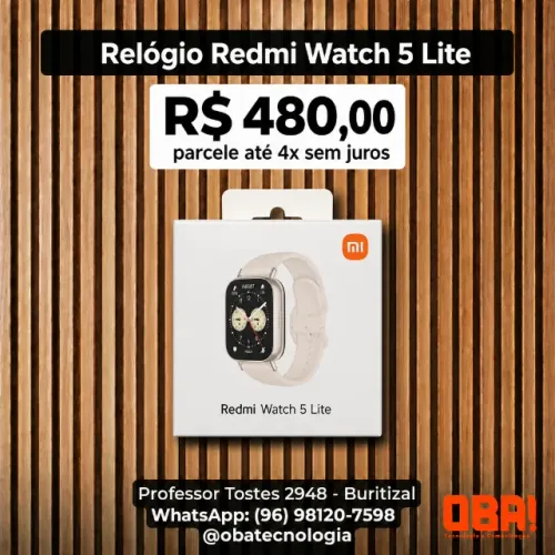 Relógio smartwatch Redmi watch 5 lite 