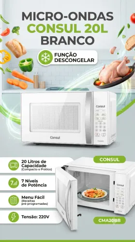 Micro-ondas Consul Branco 20L 220v CMA20BBBNA