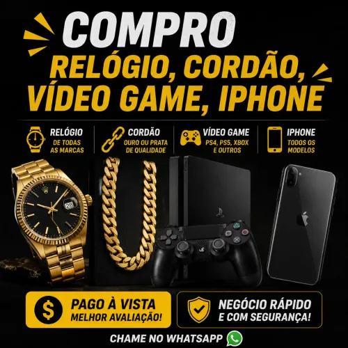 Compro relógio, cordão, iPhone, relógio