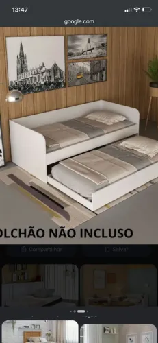 Cama bege 2 em 1