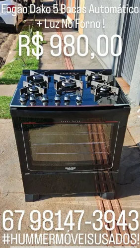 Vende - Se Fogão Dako 5 Bocas Automático + Luz No Forno !