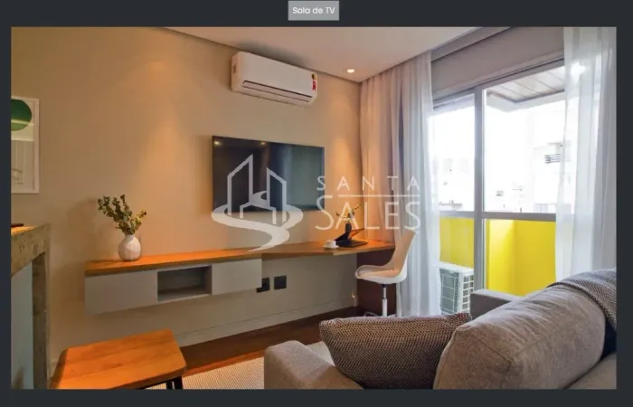 Apartamento para locação em Moema, São Paulo-SP: 1 quarto, 1 suíte, 1 banheiro, 1 vaga gar