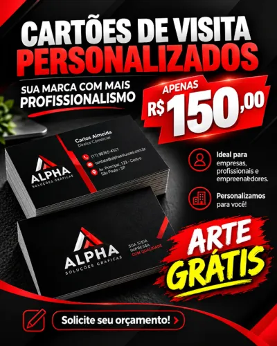 CARTÕES DE VISITA/COUCHÊ 250G/VERNIZ UV/VERNIZ UV TOTAL FRENTE