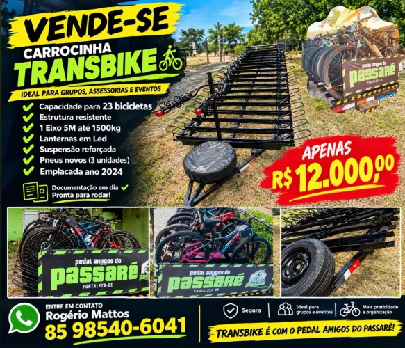 Carretinha Transbike até 23 bikes