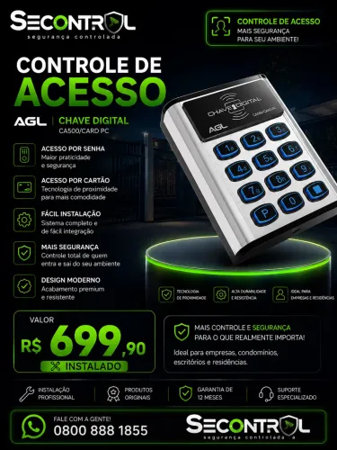 Controle de acesso , senha e tag, instalado