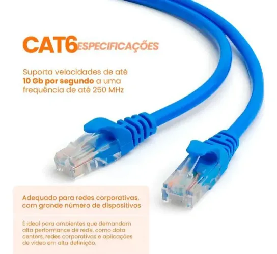 Cabo rede cat6 15m azul