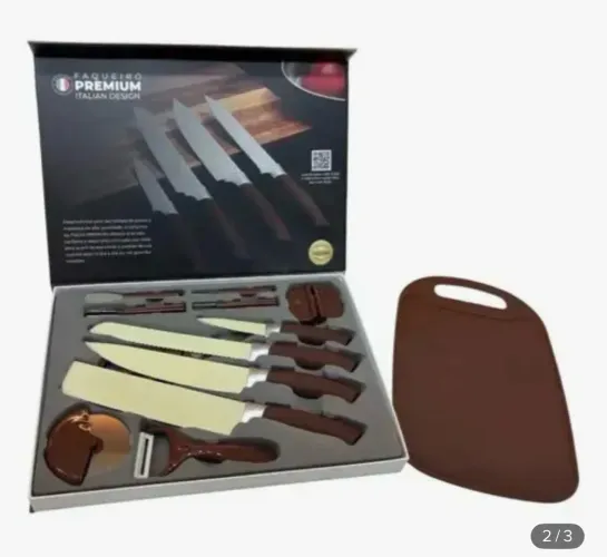 Faqueiro/cepo 17 peças design italiano