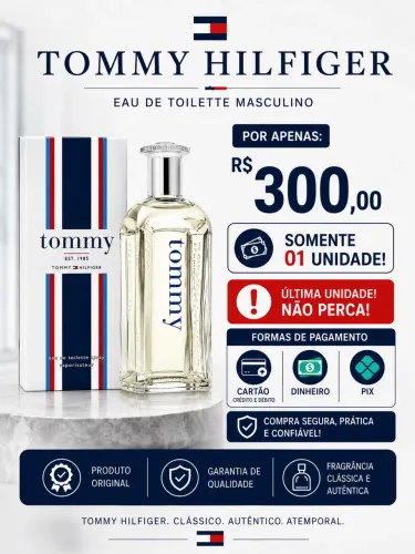 Perfume Tommy Hilfiger Masculino Eau de Toilette 100ml - Original