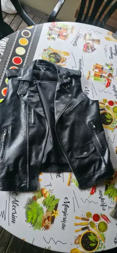Colete Preto couro sintético