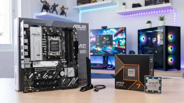 KIT Upgrade Ryzen 7 9700X + Asus Prime B840m WiFi - Novo Lacrado com 1 Ano de Garantia