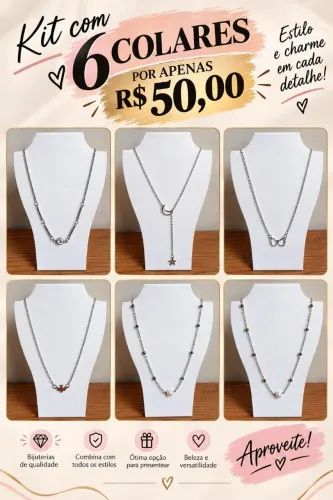 Kit com 6 colares