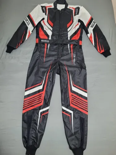 Macacao Kart Sparco Prime K 2020 Preto com Vermelho
