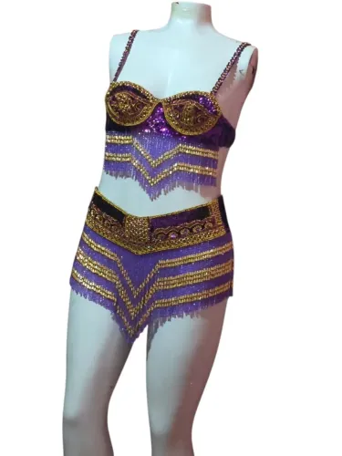 Roupa para dança do ventre acompanha 4 peças