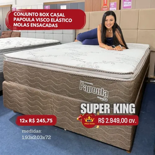 PROMOÇÃO URGENTE - Cama SUPER KING com MOLAS ENSACADAS e Visco Elástico