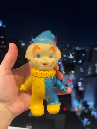 Boneco de vinil antigo da estrela palhaço de borracha da estrela 