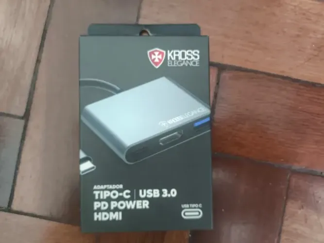 Adaptador Hub USB-C Kross Elegance KE-UCT301 3 em 1 HDMI USB-A