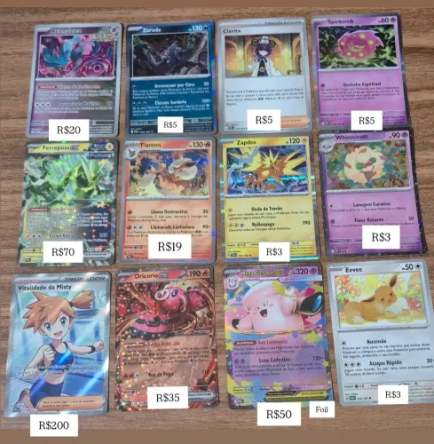 Cartas de Pokémon variadas
