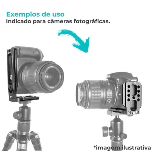 Plate Tripé Gimbal Câmera Na Vertical L Suporte Aluminio para Câmeras 