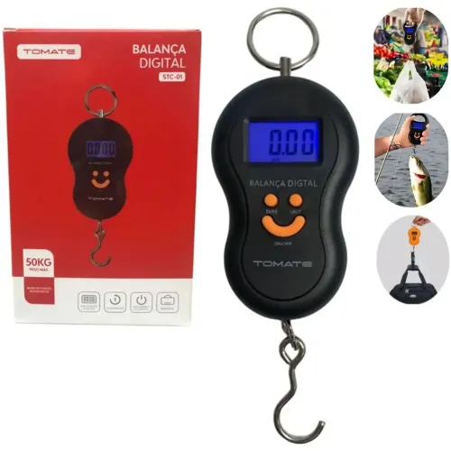 Balança de Gancho Digital Portátil de Mão ate 50kg - Tomate