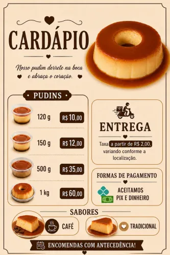Encomenda de pudins - WhatsApp *