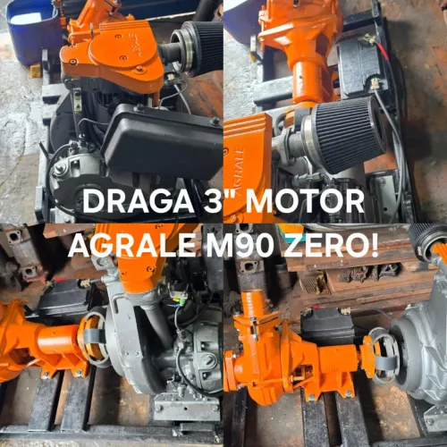 Draga 3" + motor agrale 90 com base tudo novo.