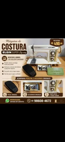 Máquina de costura ELGIN super Zig-Zag