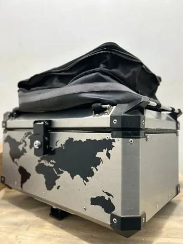 Baú de alumínio 56L + bolsa complementar