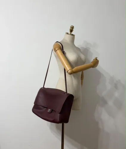 Bolsa vermelha couro legítimo italiana da Chanel flap bag souplissimo