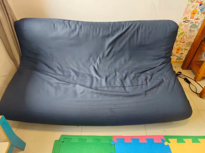 Sofá Cama Casal Futon Acquablock Azul Royal