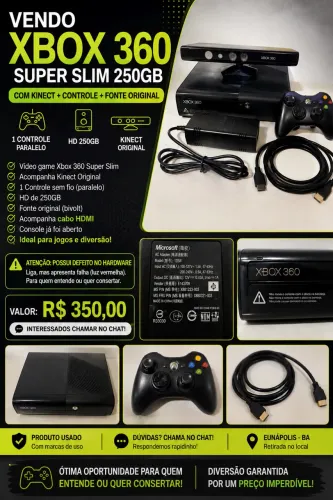 Xbox 360 Super Slim 250GB | Ideal Para Quem Conserta