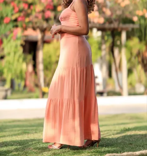 Conjunto (saia e top) rosa claro