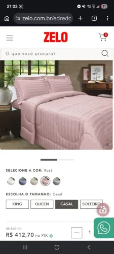Casal <br>Edredom Zelo Select Maquinetado Casal - Percal 400 Fios - Toque Acetinado