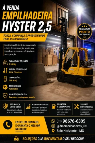 Empilhadeira hyster 2,5 toneladas muito nova