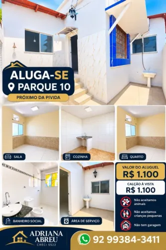 ALUGO CASA PARQUE 10 PROX HAPVIDA 