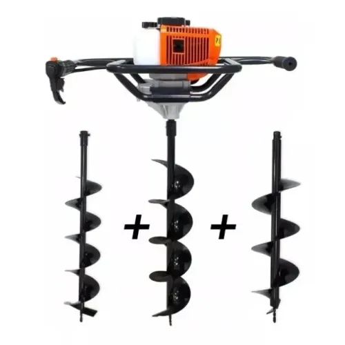Perfurador De Solo Profissional A Gasolina 52cc + 3 Brocas Sa Tools Novo Lacrado