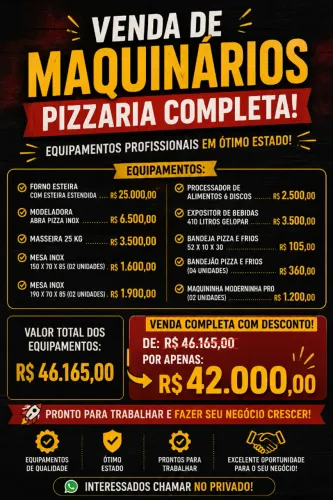 Venda Maquinários de Pizzaria Completo 