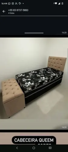 Cama + cabeceira (cinza)