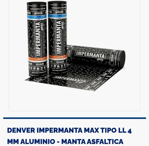 Manta Asfaltica Poliéster Aluminizada 4 Milimetros Vazamento Lages e Telhados Produto Novo