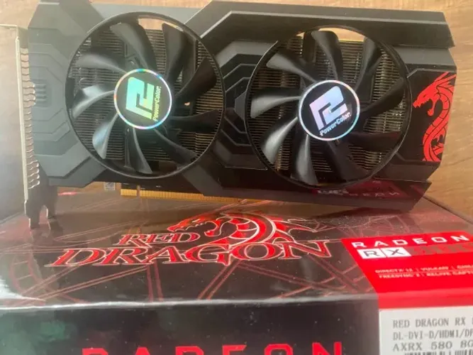 Placa de Vídeo PowerColor Red Dragon RX 580 8gb gddr5 - Excelente estado.