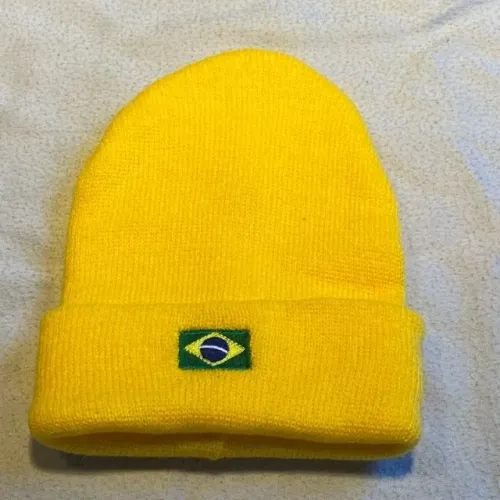 gorro touca amarela brasil unissex