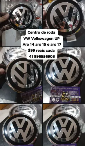 Centro roda VW Volkswagen UP roda aro 14 aro 15 e aro 17 para Roda de liga leve 
