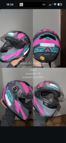 Capacete ls2 draze rosa