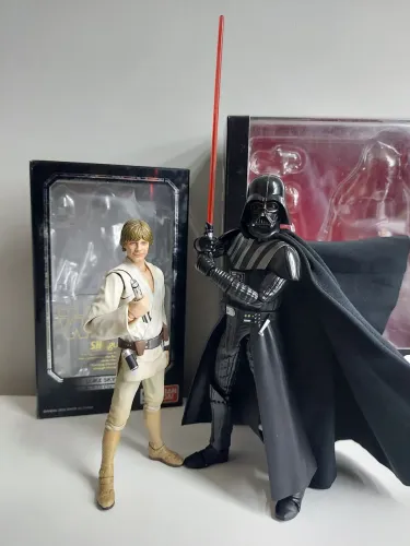 Lote Luke Skywalker new hope sh figuarts Bandai + Darth Vader mafex rogue one star wars