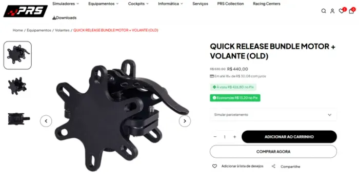 QUICK RELEASE PRS PRO RACING BUNDLE MOTOR + VOLANTE QR SAQUE RÁPIDO