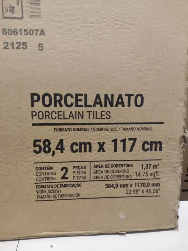 Porcelanato 10mt² branco rajado de cinza e dourado