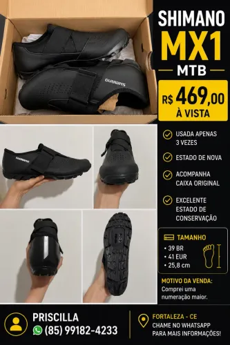Sapatilha Shimano Mx1 Sh-mx100 Pedal Clip Bicicleta Mtb