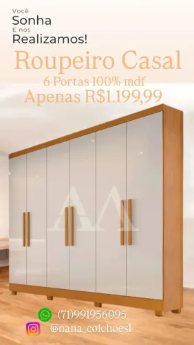 Roupeiro Casal 100% mdf