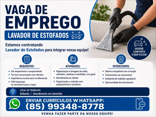 Vaga para lavador de estofados